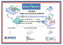 Ville active et sportive :  Blénod à nouveau labellisée pour cette année 2023 !