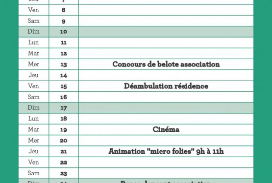 Agenda des seniors