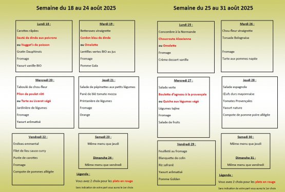 Au menu du foyer