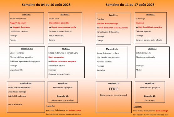 Au menu du foyer
