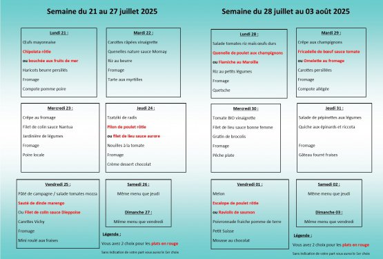Au menu du foyer