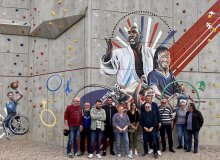 Inauguration de la fresque sportive et du mur d'escalade