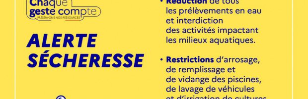 Alerte préfectorale : sécheresse renforcée !