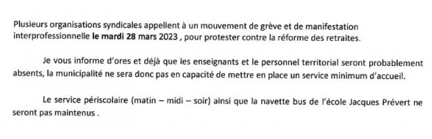 Mouvement de grève : pas de service minimum d'accueil