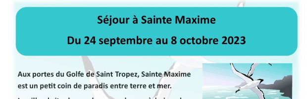 NOUVEAU : séjour seniors à Sainte-Maxime