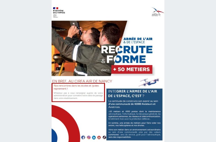 L'armée de l'air et de l'espace recrute et forme