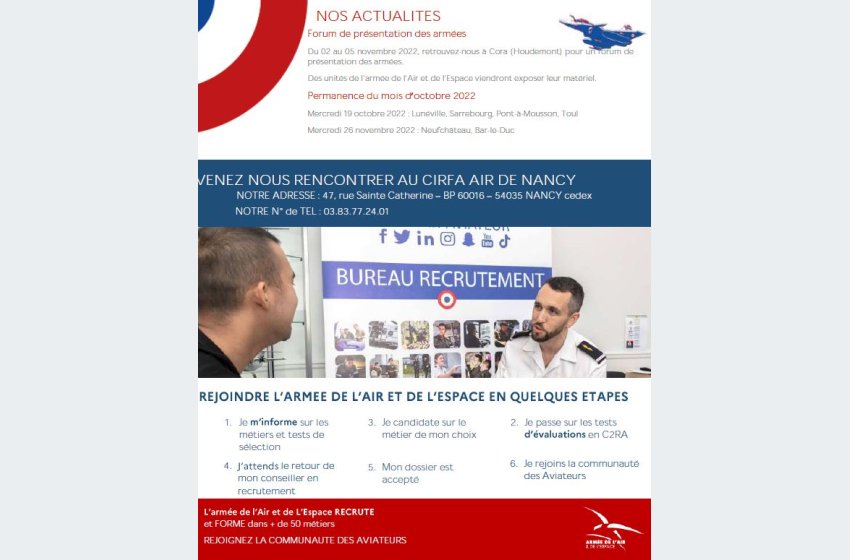 L'armée de l'air et de l'espace recrute et forme