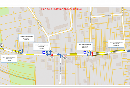Début de la phase test du sens unique dans la rue du Saule !